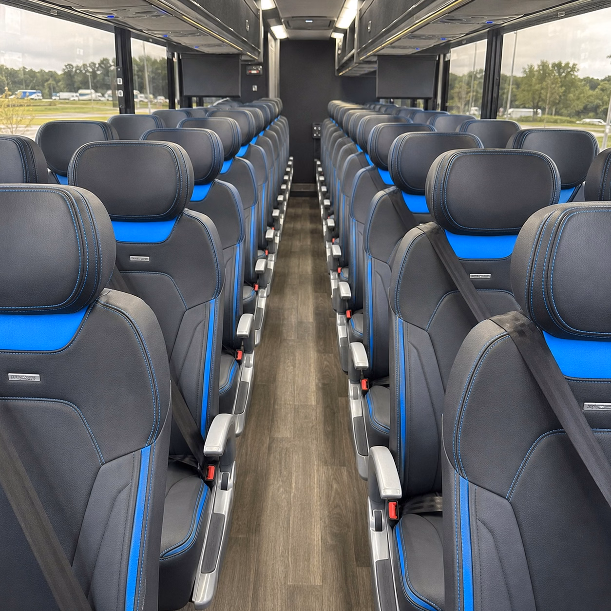 56 passenger charter bus interior